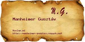 Manheimer Gusztáv névjegykártya
