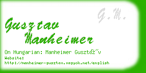 gusztav manheimer business card
